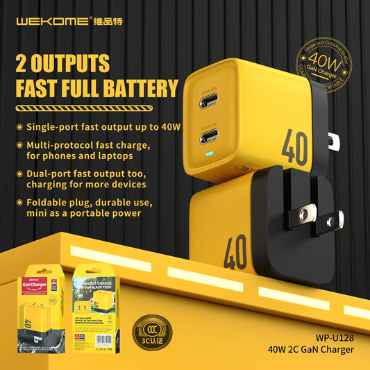 WEKOME USB Type C Charger 40W GaN Portable