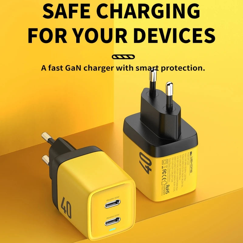 WEKOME USB Type C Charger 40W GaN Portable